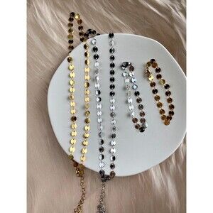 Chip chian Necklace& bracelet set of two